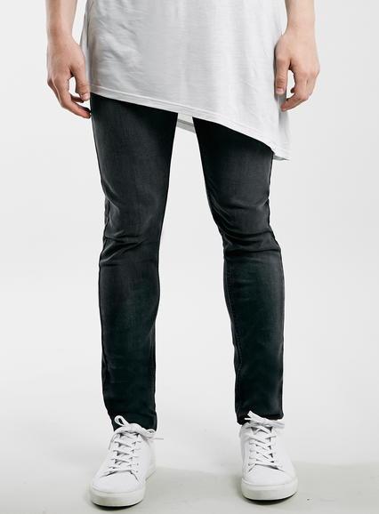 Topman Mens Grey Stretch Slim Jeans