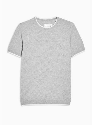 Topman Mens Grey Textured Jumper