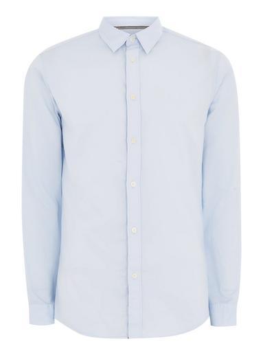 Topman Mens Selected Homme Blue Long Sleeve Shirt