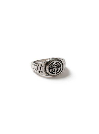 Topman Mens Silver Anchor Signet Ring*