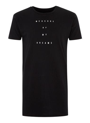 Topman Mens Black Logo Longline Muscle T-shirt