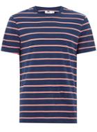 Topman Mens Brown Navy And Orange Stripe T-shirt
