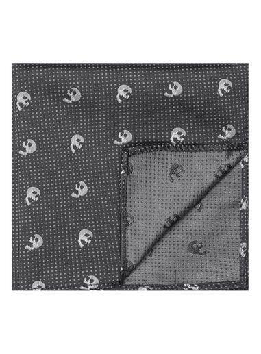 Topman Mens Grey Skull Dot Pocket Square