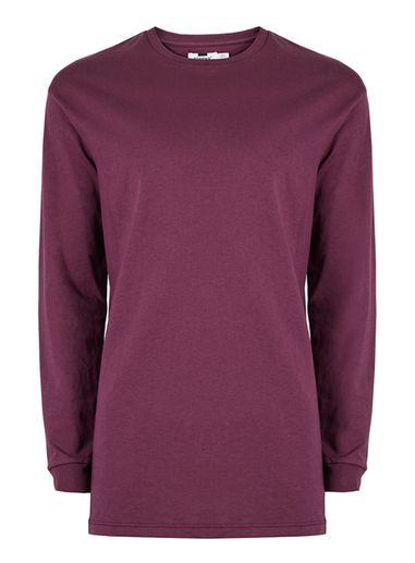 Topman Mens Purple Oversized Long Sleeve T-shirt