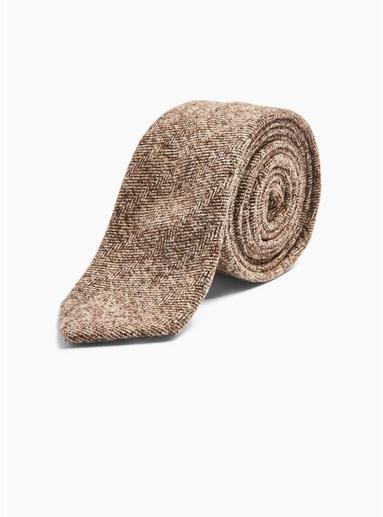Topman Mens Brown Herringbone Tie