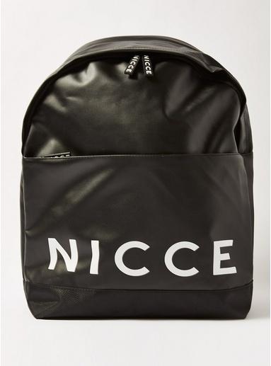 Topman Mens Nicce Black 'cain' Logo Rubber Backpack