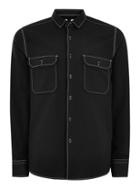 Topman Mens Black Top Stitch Long Sleeve Shirt
