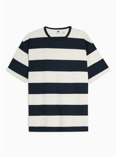 Topman Mens Black Block Stripe T-shirt