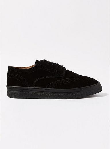 Topman Mens Black Suede Vesper Brogues