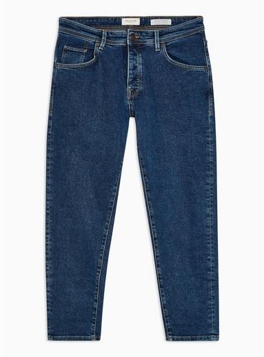 Selected Homme Mens Selected Homme Mid Blue Aldo Organic Cotton Relaxed Jeans