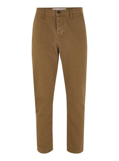 Topman Mens Tobacco Brown Twill Tapered Chinos