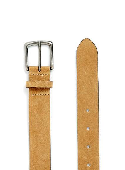 Topman Mens Brown Tan Suede Belt