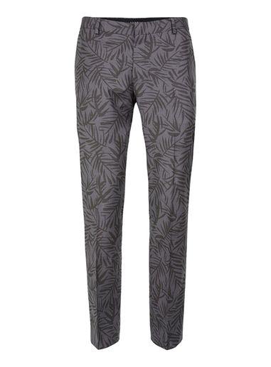 Topman Mens Mid Grey Grey Fern Print Skinny Fit Suit Pants
