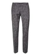 Topman Mens Mid Grey Grey Fern Print Skinny Fit Suit Pants