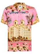 Topman Mens Pink Miami Car Short Sleeve Shirt