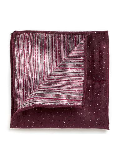 Topman Mens Dark Red Fleck Pocket Square