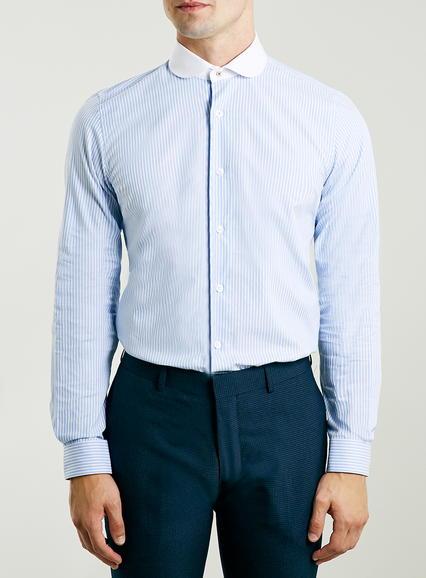 Topman Mens Blue Noose And Monkey Navy Shirt