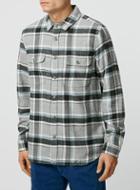 Topman Mens Mid Grey Grey Brushed Check Long Sleeve Casual Shirt