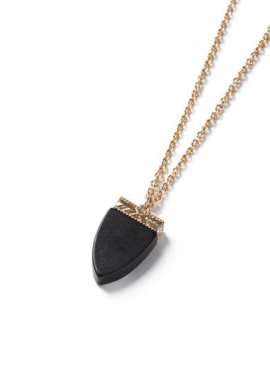 Topman Mens Gold Look Black Shard Pendant Necklace*