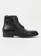 Topman Mens Black Leather Lace Up Boots