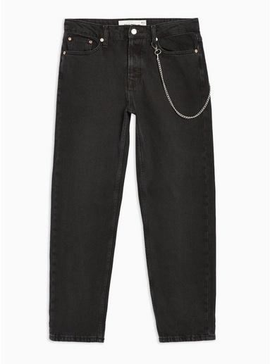 Topman Mens Washed Black Original Jeans With Chain