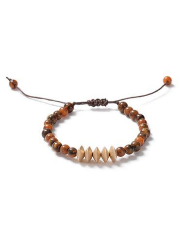 Topman Mens Brown Semi Precious Beaded Thread Bracelet*