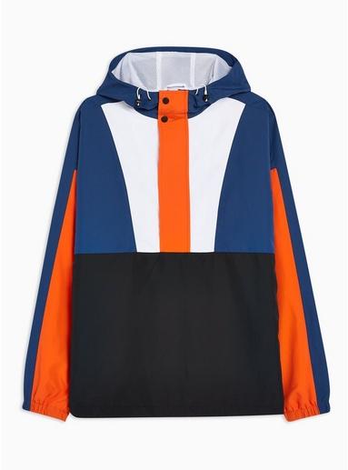 Topman Mens Multi Colour Block Overhead Windbreaker Jacket