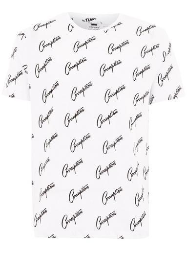 Topman Mens White Slogan T-shirt