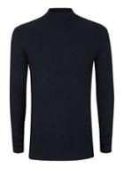 Topman Mens Blue Selected Homme Navy Ribbed Textured Turtle Neck Sweater