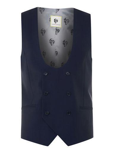 Topman Mens Blue Noose & Monkey Navy Suit Vest