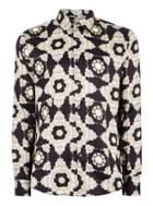 Topman Mens Black Premium Print Long Sleeve Shirt