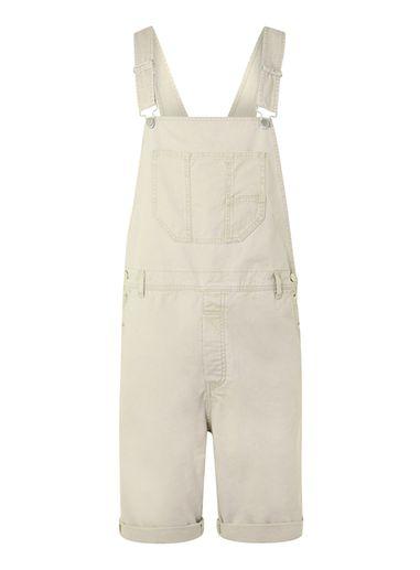 Topman Mens Washed Stone Chino Short Dungarees
