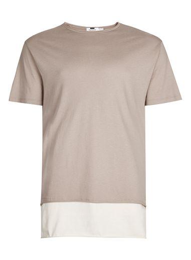 Topman Mens Brown Tan Double Layer Longline T-shirt