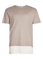 Topman Mens Brown Tan Double Layer Longline T-shirt