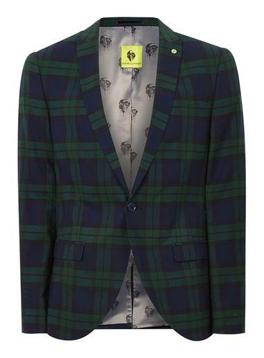 Topman Mens Noose & Monkey Green 'ginger' Check Blazer