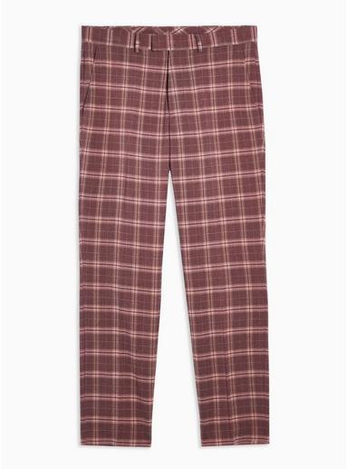 Topman Mens Pink Skinny Cropped Trousers
