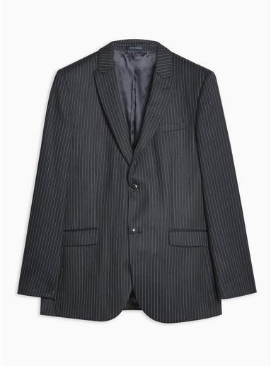 Topman Mens Navy Pinstripe Tailored Blazer