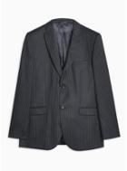 Topman Mens Navy Pinstripe Tailored Blazer