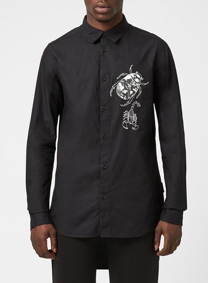 Topman Mens N1sq Black Insect Print Shirt*