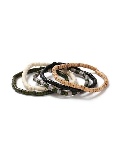 Topman Mens Green Wood Bead Bracelet*