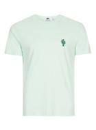 Topman Mens Green Mint Slim Fit Cactus T-shirt