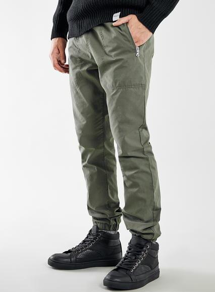 Topman Mens Green Khaki Woven Skinny Jogger