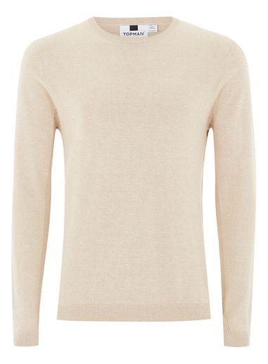 Topman Mens Stone And White Twist Sweater