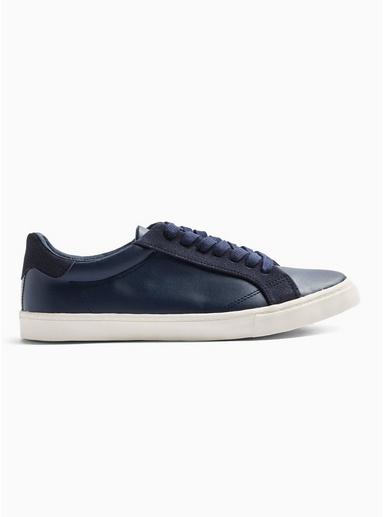 Topman Mens Navy Pu Titan Trainers