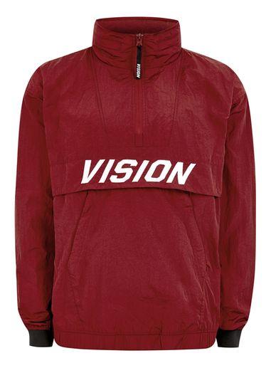 Topman Mens Red Vision Street Wear Burgundy Nylon Track Top