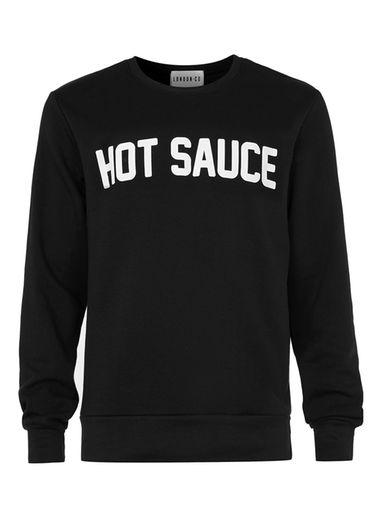 Topman Mens London Co. Black Hot Sauce Slogan Sweatshirt*