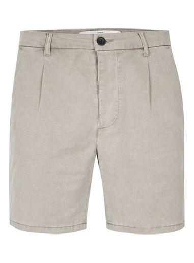 Topman Mens Grey Pleated Slim Cotton Shorts