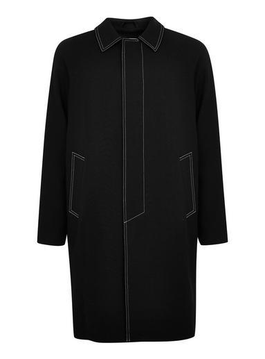 Topman Mens Black Top Stitching Mac