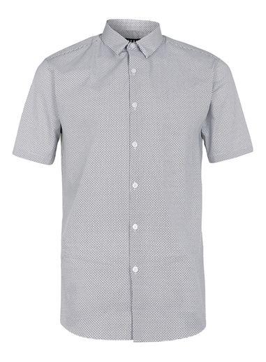 Topman Mens Black Short Sleeve White Dot Shirt