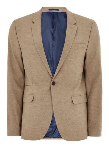 Topman Mens Stone Camel Skinny Blazer